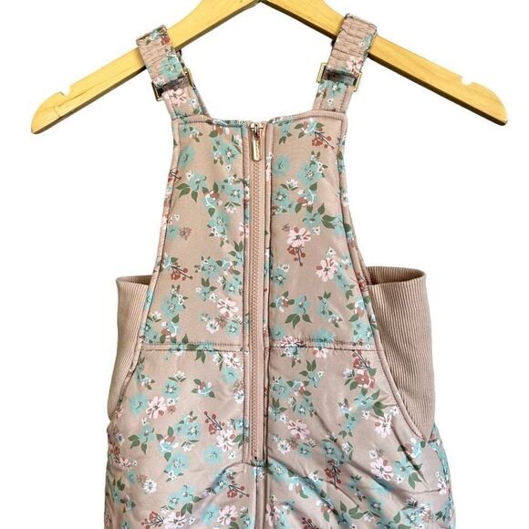 Tahari Girl Floral Pink Mauve Gold Detail Buckle Snow Pants - Picture 3 of 12